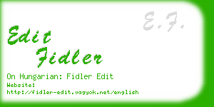 edit fidler business card